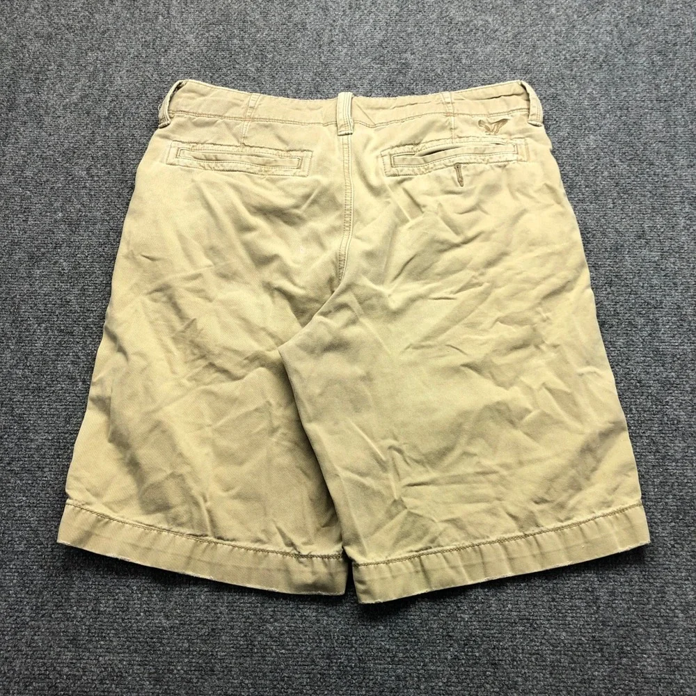 American Eagle Outfitters Mens Khaki Shorts Tan Cotton Twill Size 33